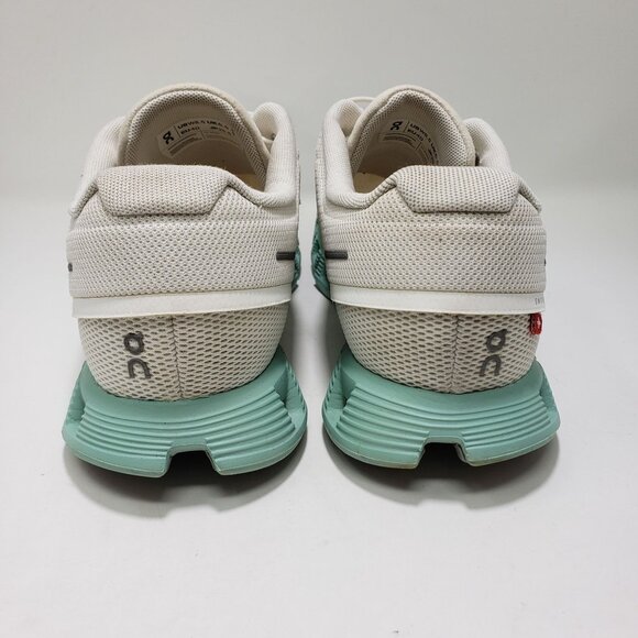 On Cloud 5 Mesh Sneakers White/Mint Cushioned Lightweight Womens 8.5 - Picture 7 of 10